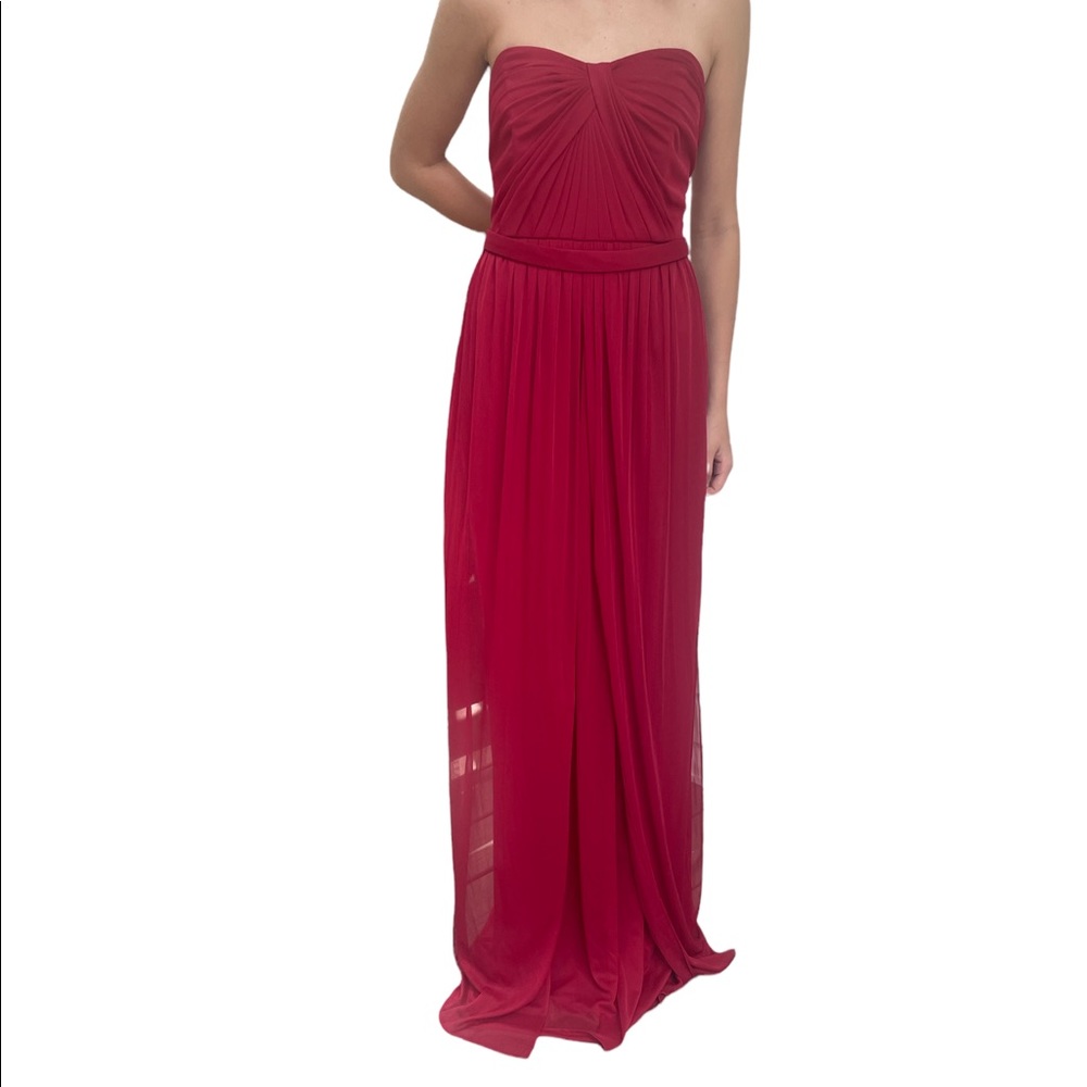 David’s Bridal size 10 red strapless dress